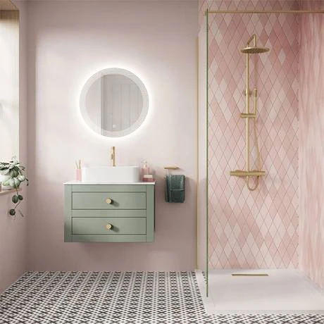 Crosswater Canvass Sage Green 700mm Double Drawer Unit with Carrara Marble Effect Worktop 8 Crosswater Canvass Sage Green 700mm Double Drawer Unit with Carrara Marble Effect Worktop - Image 6