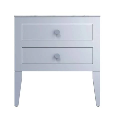 Crosswater Canvass Storm Grey Matt 700mm Double Drawer Unit with Carrara Marble Effect Worktop 5 Crosswater Canvass Storm Grey Matt 700mm Double Drawer Unit with Carrara Marble Effect Worktop - Image 3