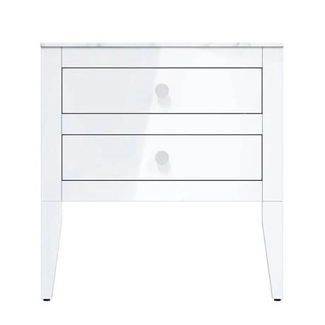 Crosswater Canvass White Gloss 700mm Double Drawer Unit with Carrara Marble Effect Worktop 5 Crosswater Canvass White Gloss 700mm Double Drawer Unit with Carrara Marble Effect Worktop - Image 3