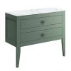 Crosswater Canvass Sage Green 900mm Double Drawer Unit with Carrara Marble Effect Worktop 1 Crosswater Canvass Sage Green 900mm Double Drawer Unit with Carrara Marble Effect Worktop -Wall Hung Vanity Units Shop CV900WLSGR P