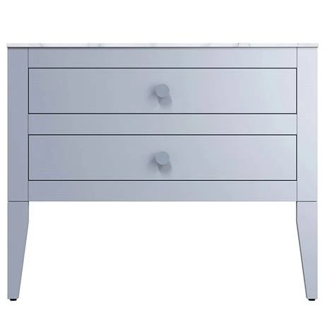 Crosswater Canvass Storm Grey Matt 900mm Double Drawer Unit with Carrara Marble Effect Worktop 5 Crosswater Canvass Storm Grey Matt 900mm Double Drawer Unit with Carrara Marble Effect Worktop - Image 3