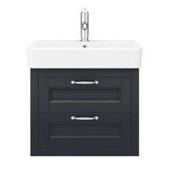 Chatsworth Traditional Graphite 560mm 2 Drawer Wall Hung Vanity 12 Chatsworth Traditional Graphite 560mm 2 Drawer Wall Hung Vanity -Wall Hung Vanity Units Shop CWH560BLK2D d4 460
