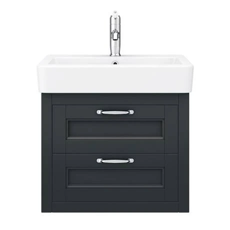 Chatsworth Traditional Graphite 560mm 2 Drawer Wall Hung Vanity 7 Chatsworth Traditional Graphite 560mm 2 Drawer Wall Hung Vanity - Image 5