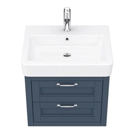 Chatsworth Traditional Blue 560mm 2 Drawer Wall Hung Vanity 8 Chatsworth Traditional Blue 560mm 2 Drawer Wall Hung Vanity - Image 6