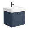 Chatsworth Traditional Blue Wall Hung Vanity - 560mm Wide with Matt Black Handle 1 Chatsworth Traditional Blue Wall Hung Vanity - 560mm Wide with Matt Black Handle -Wall Hung Vanity Units Shop CWH560BLUMB p