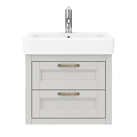 Chatsworth Traditional Grey 560mm 2 Drawer Wall Hung Vanity 6 Chatsworth Traditional Grey 560mm 2 Drawer Wall Hung Vanity - Image 4
