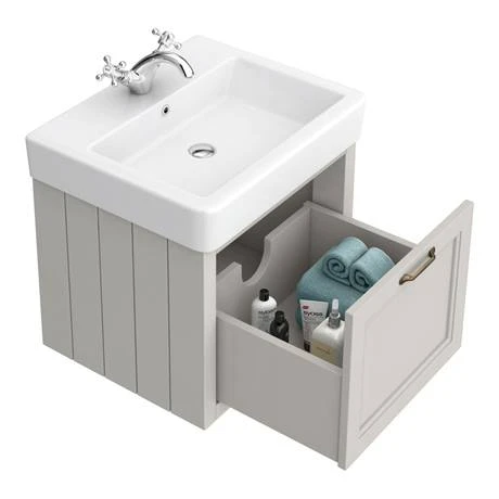Chatsworth Traditional Grey 560mm Wall Hung Vanity 5 Chatsworth Traditional Grey 560mm Wall Hung Vanity - Image 3