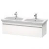 Duravit DuraStyle 1300mm 1-Drawer Wall Mounted Double Basin Vanity Unit - White Matt 2 Duravit DuraStyle 1300mm 1-Drawer Wall Mounted Double Basin Vanity Unit - White Matt -Wall Hung Vanity Units Shop DDS1300WM P