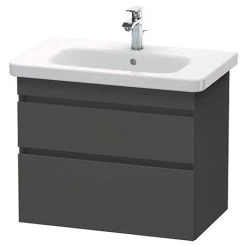 Duravit DuraStyle 800mm 2-Drawer Wall Mounted Vanity Unit - Graphite Matt