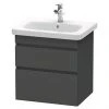 Duravit DuraStyle 650mm 2-Drawer Wall Mounted Vanity Unit - Graphite Matt 1 Duravit DuraStyle 650mm 2-Drawer Wall Mounted Vanity Unit - Graphite Matt -Wall Hung Vanity Units Shop DS2650GM0TH P