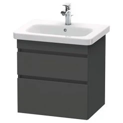Duravit DuraStyle 650mm 2-Drawer Wall Mounted Vanity Unit - Graphite Matt