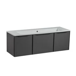 Roper Rhodes Frame 1200mm Wall Mounted Vanity Unit & Isocast Basin - Gloss Dark Clay