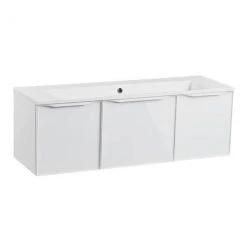 Roper Rhodes Frame 1200mm Wall Mounted Vanity Unit & Isocast Basin - Gloss White -Wall Hung Vanity Units Shop FRM1200WHI D1 460