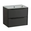 Roper Rhodes Frame 600mm Wall Mounted Vanity Unit & Isocast Basin - Gloss Dark Clay -Wall Hung Vanity Units Shop FRM600CLY P
