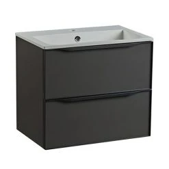 Roper Rhodes Frame 600mm Wall Mounted Vanity Unit & Isocast Basin - Gloss Dark Clay