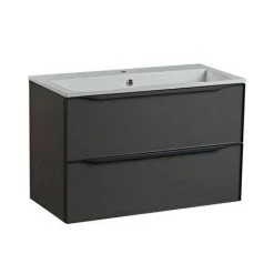 Roper Rhodes Frame 800mm Wall Mounted Vanity Unit & Isocast Basin - Gloss Dark Clay 7 Roper Rhodes Frame 800mm Wall Mounted Vanity Unit & Isocast Basin - Gloss Dark Clay -Wall Hung Vanity Units Shop FRM800CLY D1 460