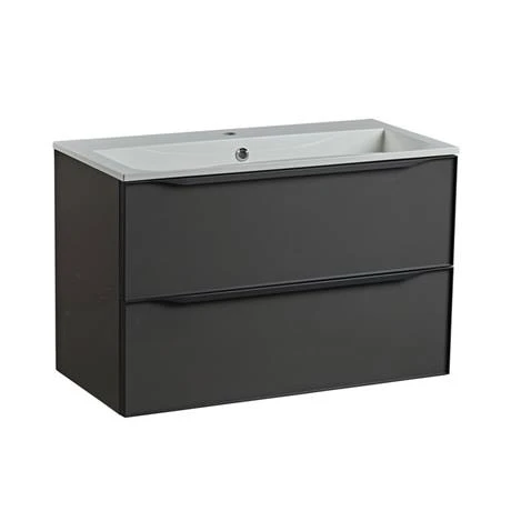 Roper Rhodes Frame 800mm Wall Mounted Vanity Unit & Isocast Basin - Gloss Dark Clay 5 Roper Rhodes Frame 800mm Wall Mounted Vanity Unit & Isocast Basin - Gloss Dark Clay - Image 3