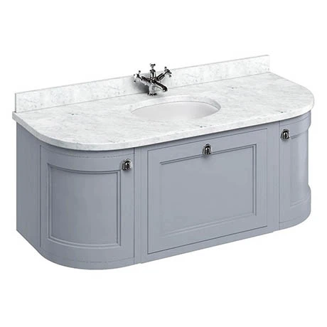 Burlington Wall Hung 134 Curved Vanity Unit & Minerva Worktop with Basin - Classic Grey 3 Burlington Wall Hung 134 Curved Vanity Unit & Minerva Worktop with Basin - Classic Grey