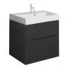Crosswater Glide II Vanity Unit and Basin - Matt Black -Wall Hung Vanity Units Shop GL 50 MB P