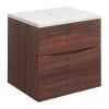Crosswater Glide II Wall Hung Countertop Vanity Unit - American Walnut with Marble Worktop 2 Crosswater Glide II Wall Hung Countertop Vanity Unit - American Walnut with Marble Worktop -Wall Hung Vanity Units Shop GL2 50 AW P