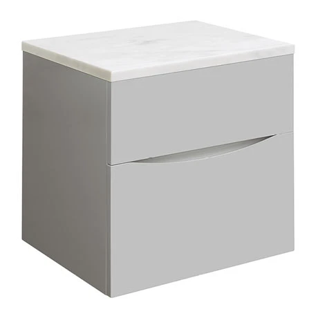 Crosswater Glide II Wall Hung Countertop Vanity Unit - Storm Grey with Marble Worktop 3 Crosswater Glide II Wall Hung Countertop Vanity Unit - Storm Grey with Marble Worktop