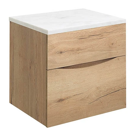 Crosswater Glide II Wall Hung Countertop Vanity Unit - Windsor Oak with Marble Worktop 3 Crosswater Glide II Wall Hung Countertop Vanity Unit - Windsor Oak with Marble Worktop