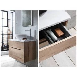 Crosswater Glide II Wall Hung Countertop Vanity Unit - Windsor Oak with Marble Worktop 7 Crosswater Glide II Wall Hung Countertop Vanity Unit - Windsor Oak with Marble Worktop -Wall Hung Vanity Units Shop GL2 MAR WO D2 460