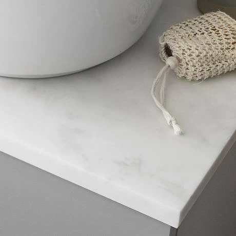 Crosswater Glide II Wall Hung Countertop Vanity Unit - White Gloss with Marble Worktop 4 Crosswater Glide II Wall Hung Countertop Vanity Unit - White Gloss with Marble Worktop - Image 2