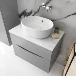 Crosswater Glide II Wall Hung Countertop Vanity Unit - White Gloss with Marble Worktop 7 Crosswater Glide II Wall Hung Countertop Vanity Unit - White Gloss with Marble Worktop -Wall Hung Vanity Units Shop Glide2 marble worktop lifes 460 1