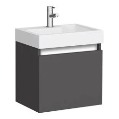 Milan Juno 500 x 360mm Gloss Grey Wall Hung Vanity Unit