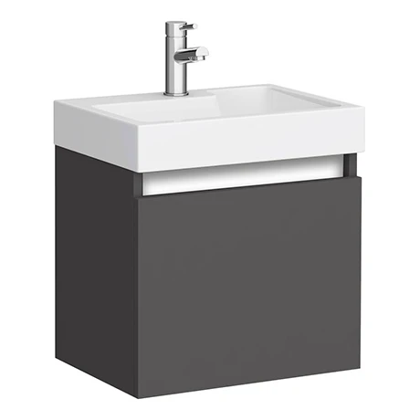Milan Juno 500 x 360mm Gloss Grey Wall Hung Vanity Unit 3 Milan Juno 500 x 360mm Gloss Grey Wall Hung Vanity Unit