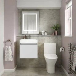 Milan Juno 500 x 360mm Grey Mist Wall Hung Vanity Unit 12 Milan Juno 500 x 360mm Grey Mist Wall Hung Vanity Unit -Wall Hung Vanity Units Shop JN5GM d5 460