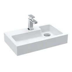 Milan Juno Slim Wall Hung Vanity Unit - Gloss White - 500 x 300mm -Wall Hung Vanity Units Shop JN5GWC d1 460