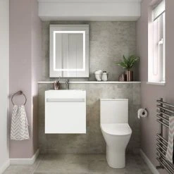 Milan Juno 500 x 360mm Gloss White Wall Hung Vanity Unit 9 Milan Juno 500 x 360mm Gloss White Wall Hung Vanity Unit -Wall Hung Vanity Units Shop JN5GW d5 460