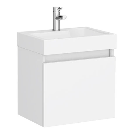 Milan Juno 500 x 360mm Gloss White Wall Hung Vanity Unit 3 Milan Juno 500 x 360mm Gloss White Wall Hung Vanity Unit