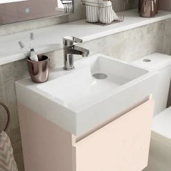 Milan Juno 500 x 360mm Blush Pink Wall Hung Vanity Unit -Wall Hung Vanity Units Shop JN5MP d3 460