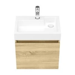 Milan Juno 500 x 360mm Natural Oak Wall Hung Vanity Unit -Wall Hung Vanity Units Shop JN5NO nw d1 460