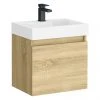 Milan Juno Slim Wall Hung Vanity Unit - Natural Oak - 500 x 300mm 2 Milan Juno Slim Wall Hung Vanity Unit - Natural Oak - 500 x 300mm -Wall Hung Vanity Units Shop JS5NK nw p