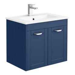 Keswick Blue 620mm Traditional Wall Hung 2 Door Vanity Unit