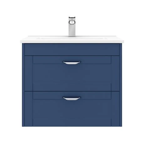 Keswick Blue 620mm Traditional Wall Hung 2 Drawer Vanity Unit 6 Keswick Blue 620mm Traditional Wall Hung 2 Drawer Vanity Unit - Image 4