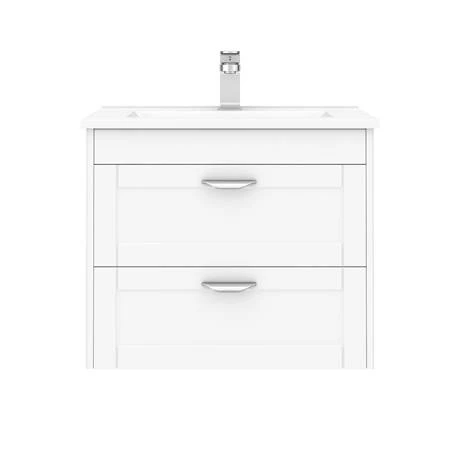 Keswick White 620mm Traditional Wall Hung 2 Drawer Vanity Unit 6 Keswick White 620mm Traditional Wall Hung 2 Drawer Vanity Unit - Image 4
