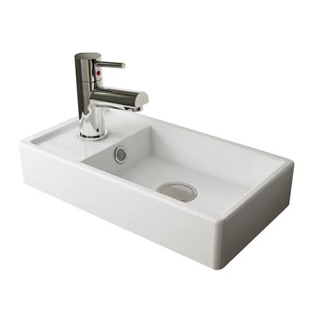 Milan W400 x D222mm Natural Oak Effect Compact Wall Hung Basin Unit 4 Milan W400 x D222mm Natural Oak Effect Compact Wall Hung Basin Unit - Image 2