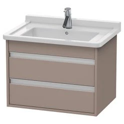 Duravit Ketho 650mm 2-Drawer Wall Mounted Vanity Unit with Starck 3 Basin - Basalt Matt