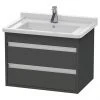 Duravit Ketho 650mm 2-Drawer Wall Mounted Vanity Unit with Starck 3 Basin - Graphite Matt 1 Duravit Ketho 650mm 2-Drawer Wall Mounted Vanity Unit with Starck 3 Basin - Graphite Matt -Wall Hung Vanity Units Shop KT6643GRA P