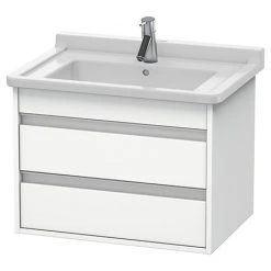 Duravit Ketho 650mm 2-Drawer Wall Mounted Vanity Unit with Starck 3 Basin - White Matt
