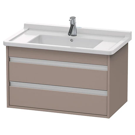 Duravit Ketho 800mm 2-Drawer Wall Mounted Vanity Unit with Starck 3 Basin - Basalt Matt 3 Duravit Ketho 800mm 2-Drawer Wall Mounted Vanity Unit with Starck 3 Basin - Basalt Matt
