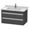 Duravit Ketho 800mm 2-Drawer Wall Mounted Vanity Unit with Starck 3 Basin - Graphite Matt 1 Duravit Ketho 800mm 2-Drawer Wall Mounted Vanity Unit with Starck 3 Basin - Graphite Matt -Wall Hung Vanity Units Shop KT6644GRA P