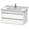 Duravit Ketho 800mm 2-Drawer Wall Mounted Vanity Unit with Starck 3 Basin - White Matt 2 Duravit Ketho 800mm 2-Drawer Wall Mounted Vanity Unit with Starck 3 Basin - White Matt -Wall Hung Vanity Units Shop KT6644WHI P