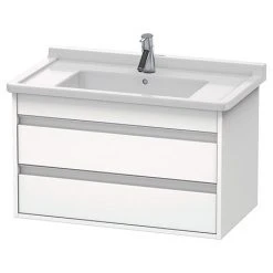 Duravit Ketho 800mm 2-Drawer Wall Mounted Vanity Unit with Starck 3 Basin - White Matt