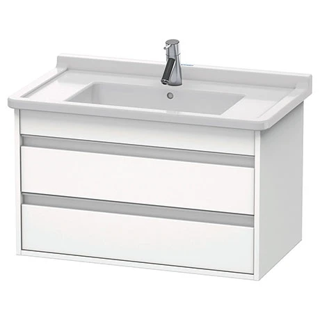 Duravit Ketho 800mm 2-Drawer Wall Mounted Vanity Unit with Starck 3 Basin - White Matt 3 Duravit Ketho 800mm 2-Drawer Wall Mounted Vanity Unit with Starck 3 Basin - White Matt